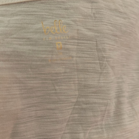 Belle Kim Gravel Women’s Slub Knit Tie Front Shrug Top Cream Plus Size 1X - Picture 10 of 12